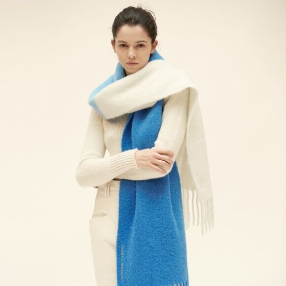 Isabel Marant Blue and White Ombré Firna Scarf FW2020 - Picture 1 of 5